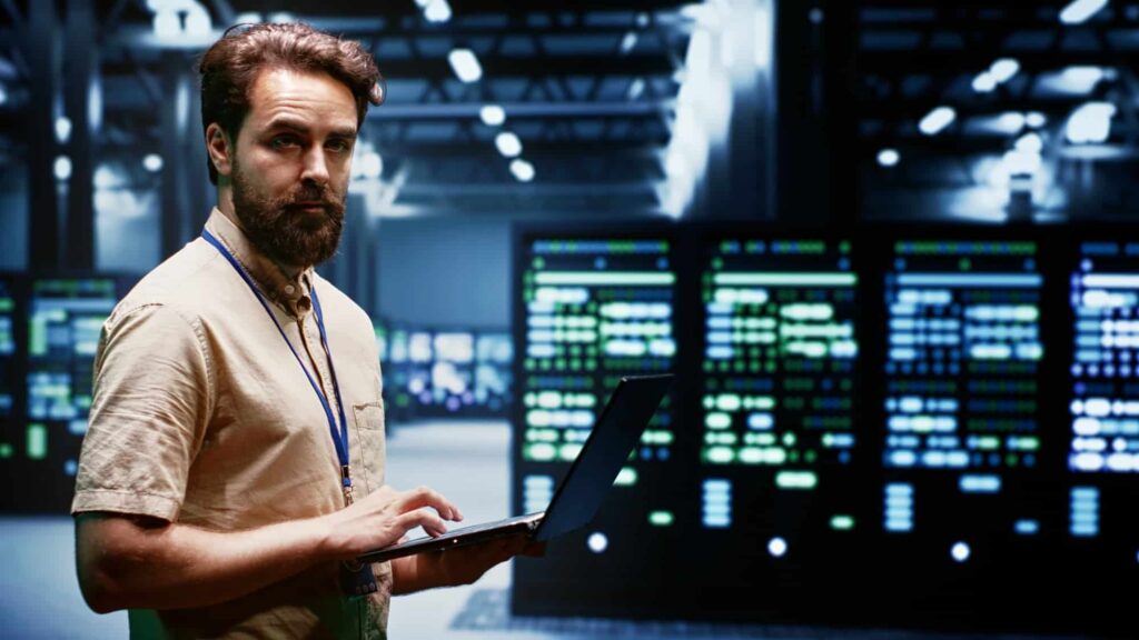 Engineer writing server maintenance plan