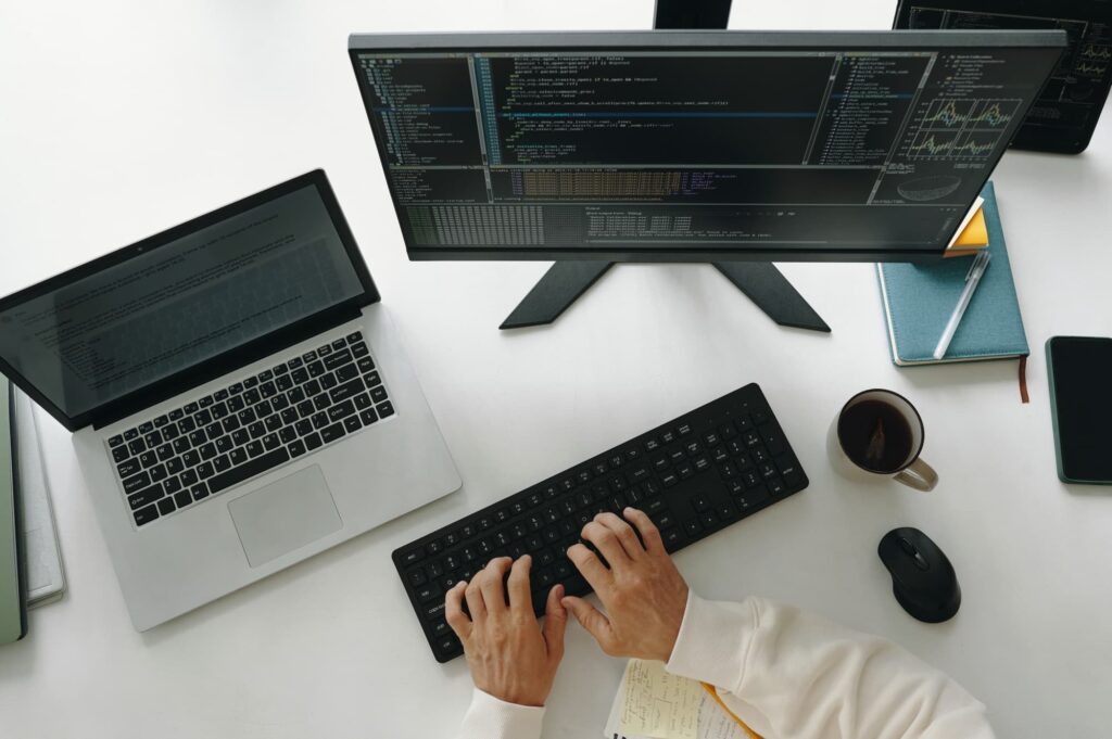 Programmer Developing Cybersecurity Computer System