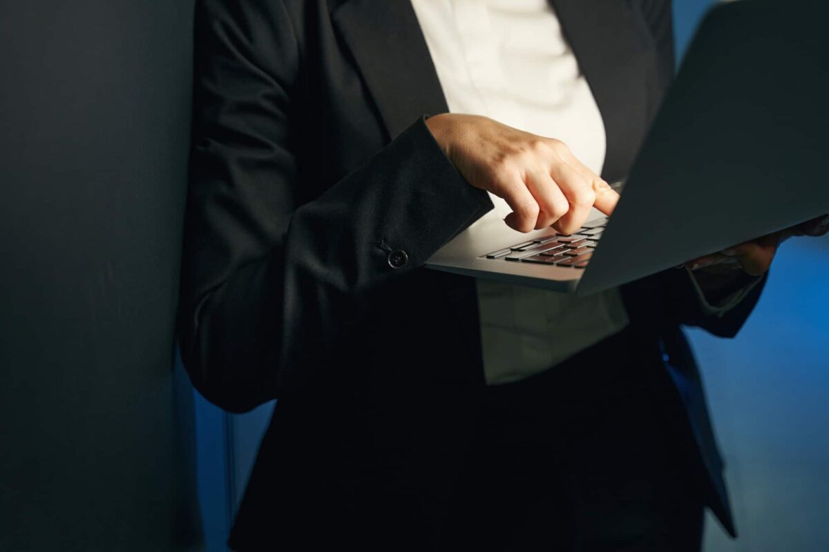 System administrator working on cyber security in data center