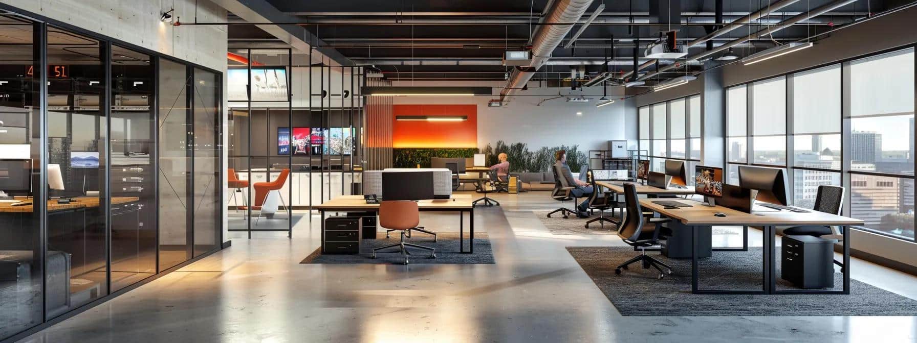 a dynamic office environment showcasing it professionals collaborating around sleek servers and multiple monitors, highlighting the expertise and innovative solutions offered by a managed it service provider.