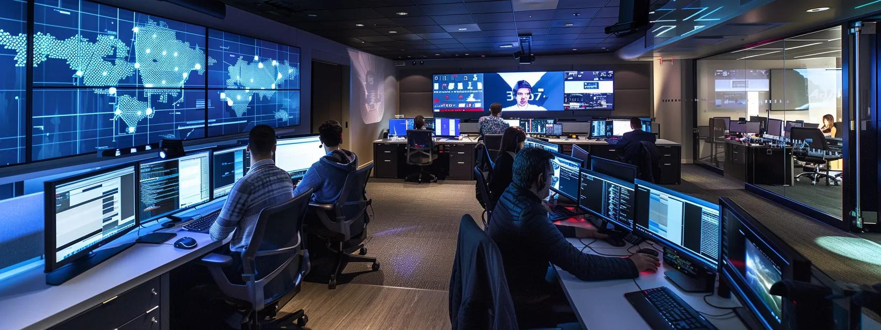 a modern office environment showcases a diverse team of it professionals collaborating over sleek laptops and advanced servers, reflecting strategic decision-making and proactive technology management for small businesses.