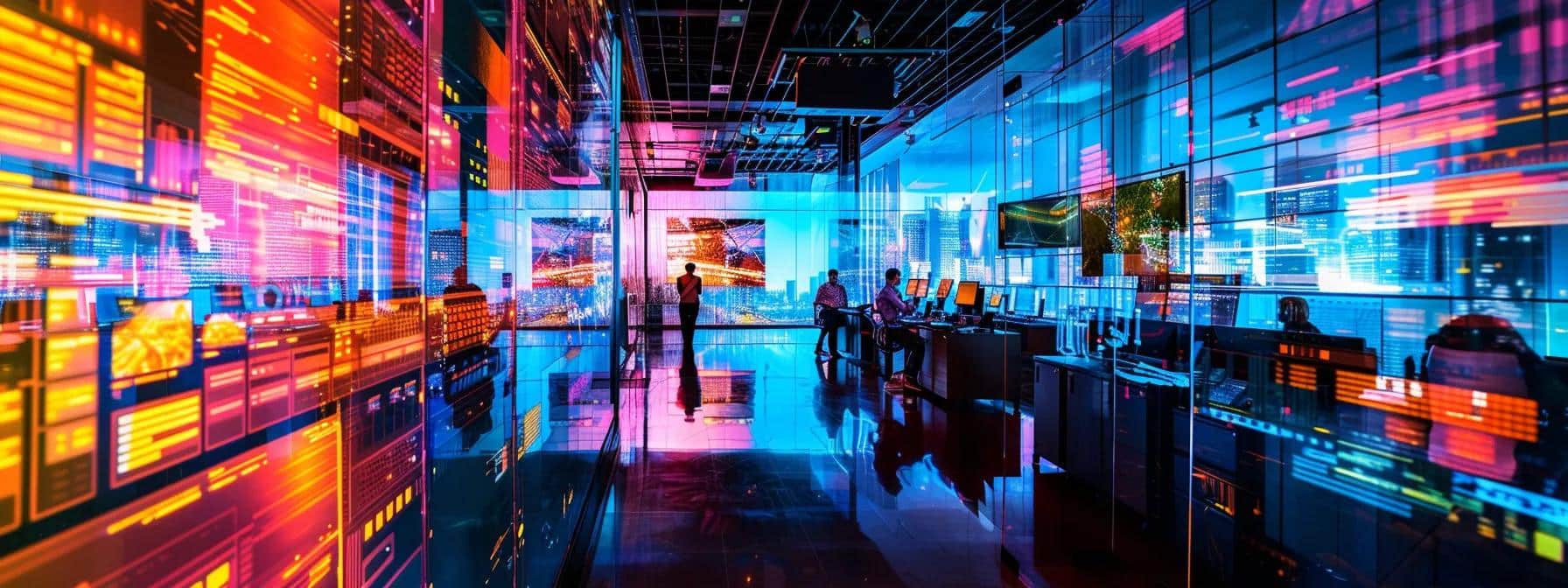 a vibrant, modern office space buzzing with it professionals collaborating over sleek servers and digital displays, showcasing innovative and budget-smart it solutions in action.