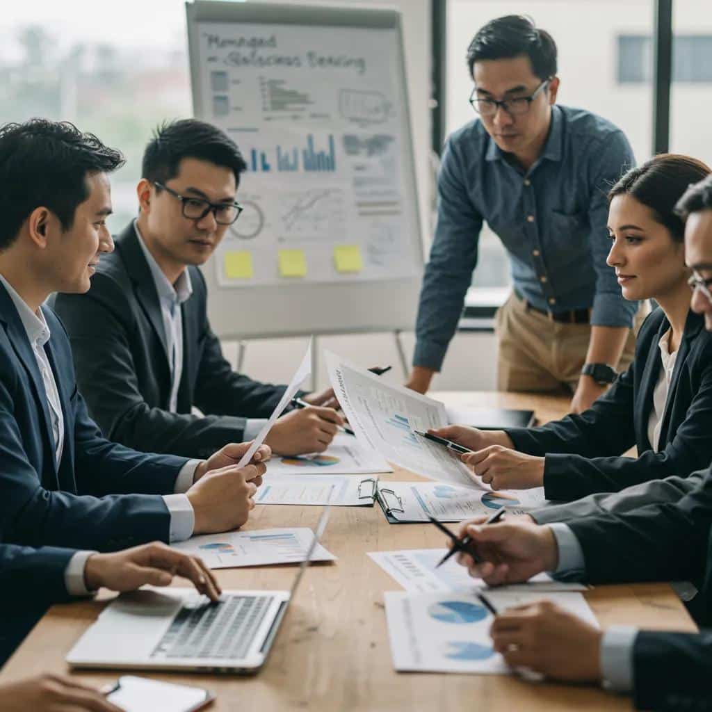 Small business team collaborating on managed IT services pricing strategies